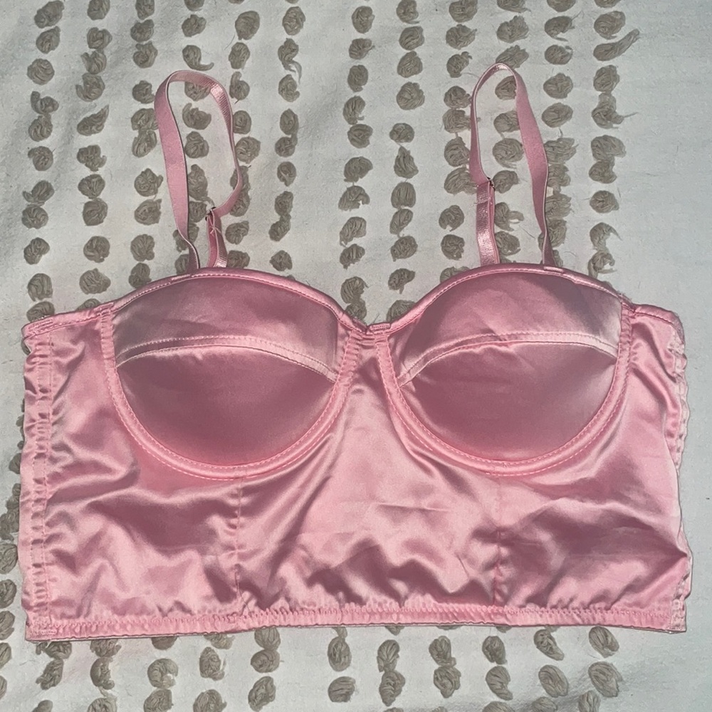 pink silk top
